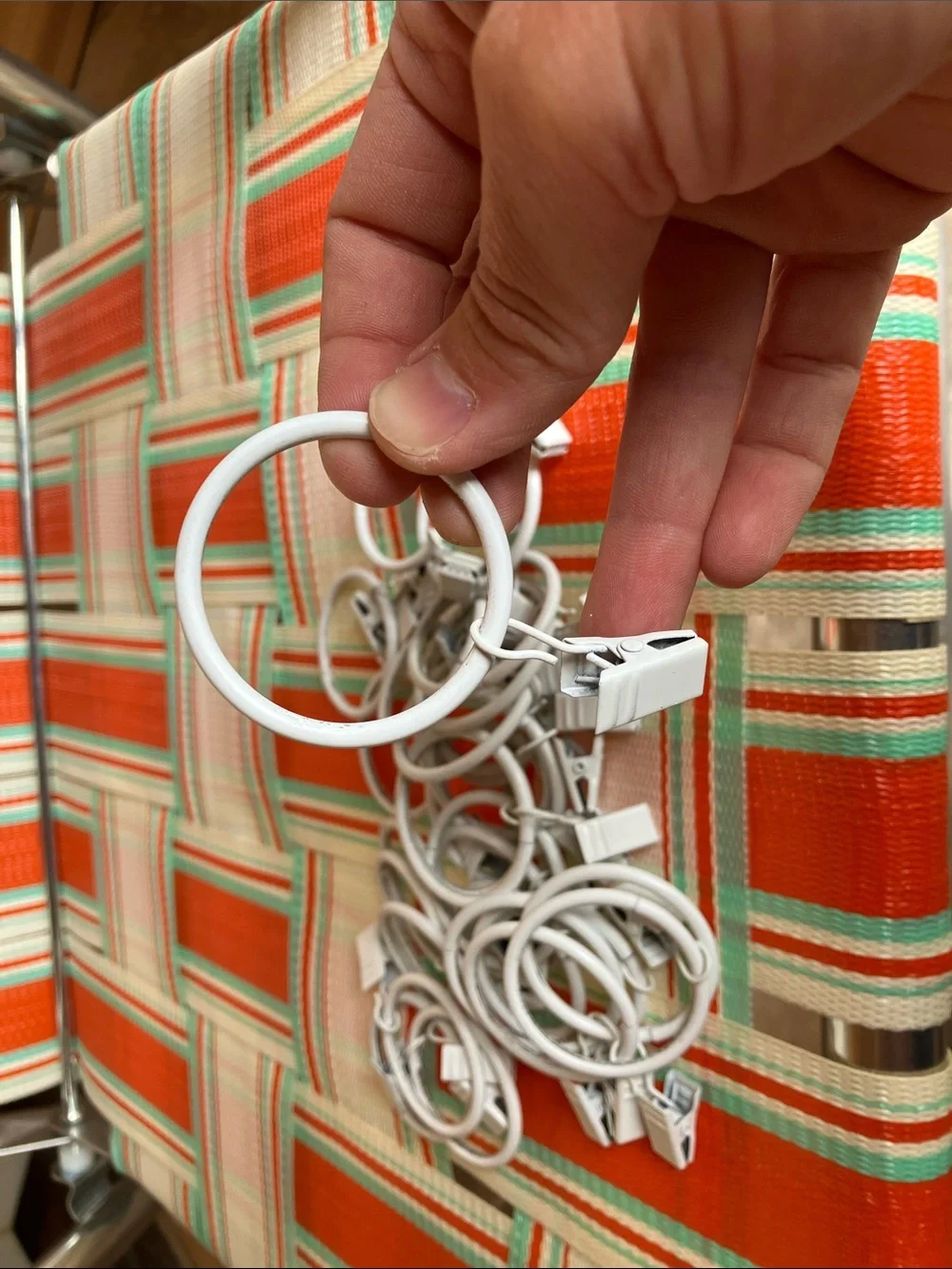 White Curtain Clip Rings with Strong Clips - Set of 31 White Drapery Rings